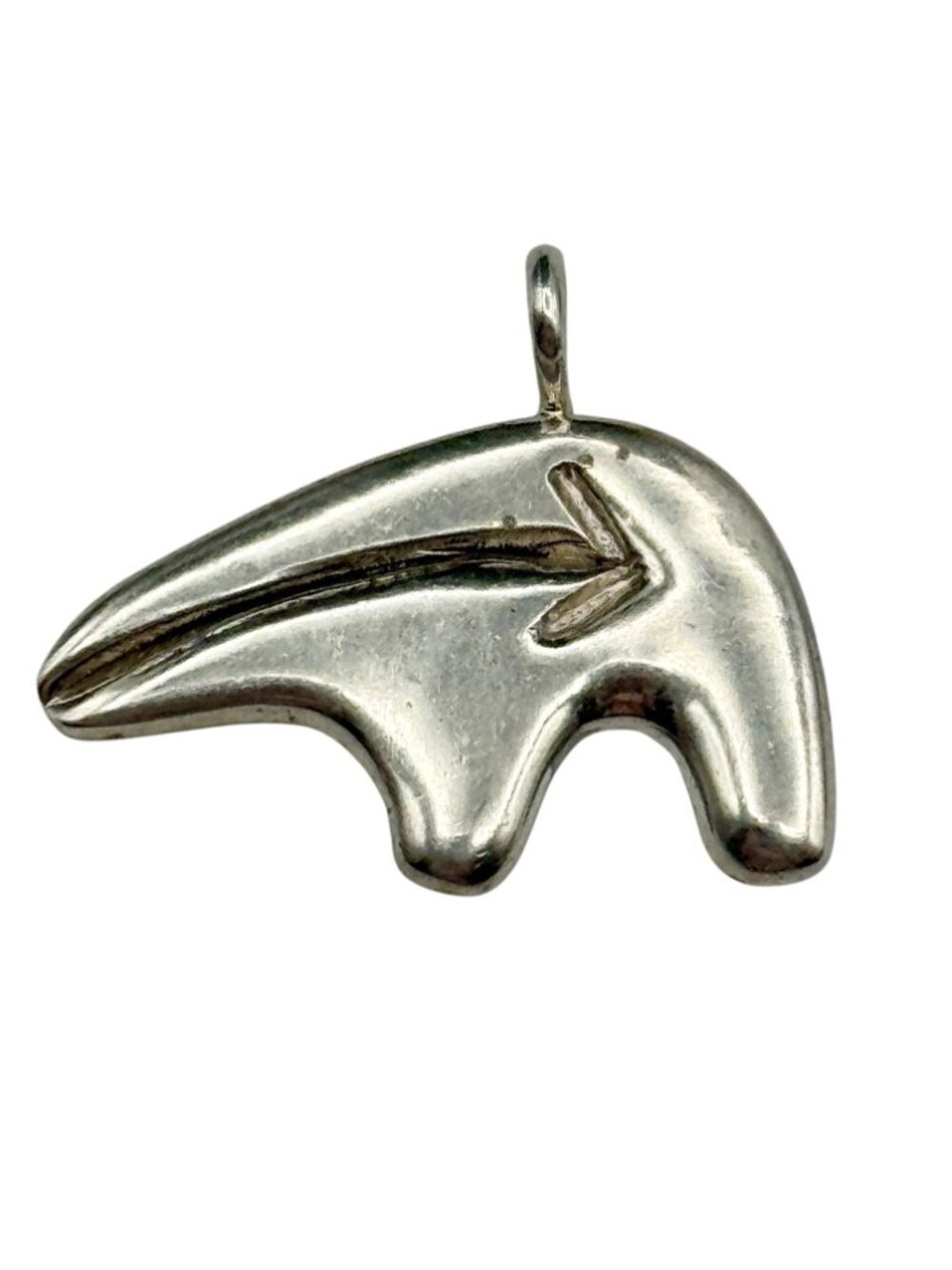 Native American Bear Fetish Pendant Sterling Silver Larry Begay Navajo Vintage - Picture 3 of 7